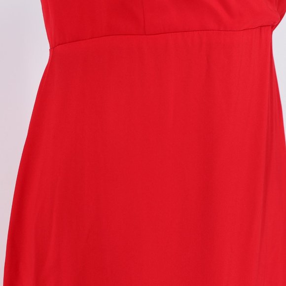 NWT Reformation Siena Satin Silk Cherry Red Maxi V-Neck Dress size 0 XS NEW - Picture 5 of 7